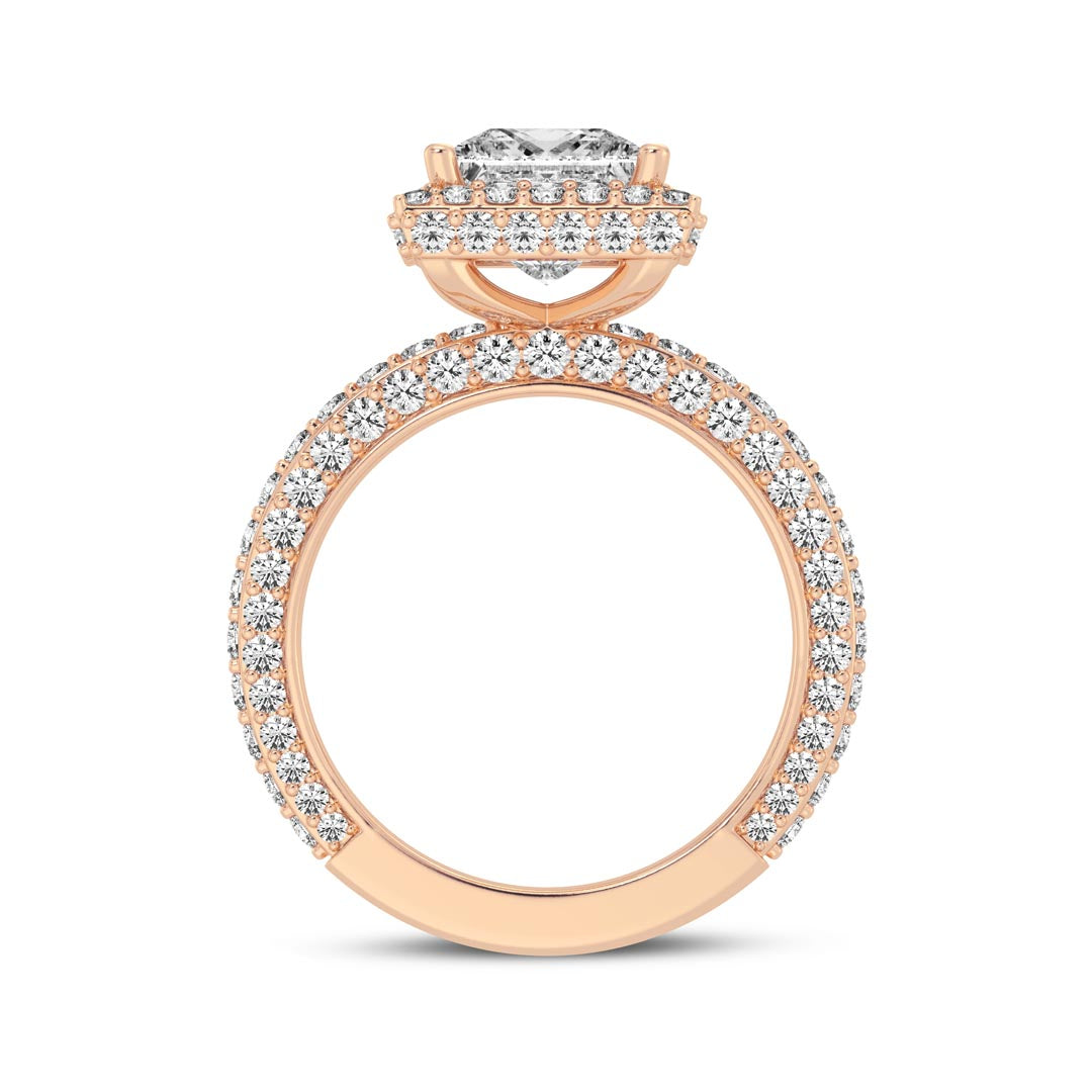 2ct Princess Halo Engagement Ring