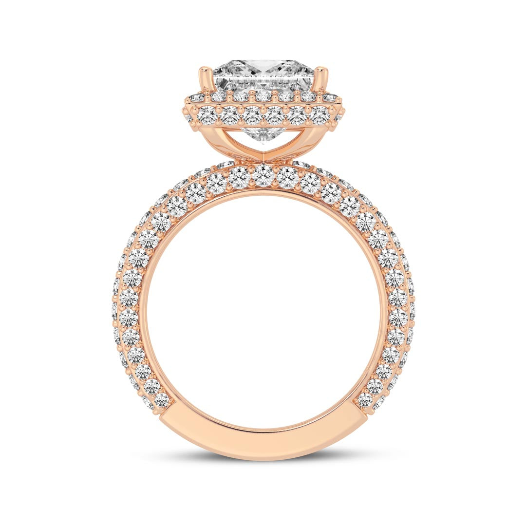 3ct Princess Halo Engagement Ring