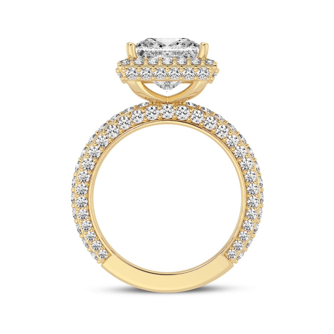 3ct Princess Halo Engagement Ring