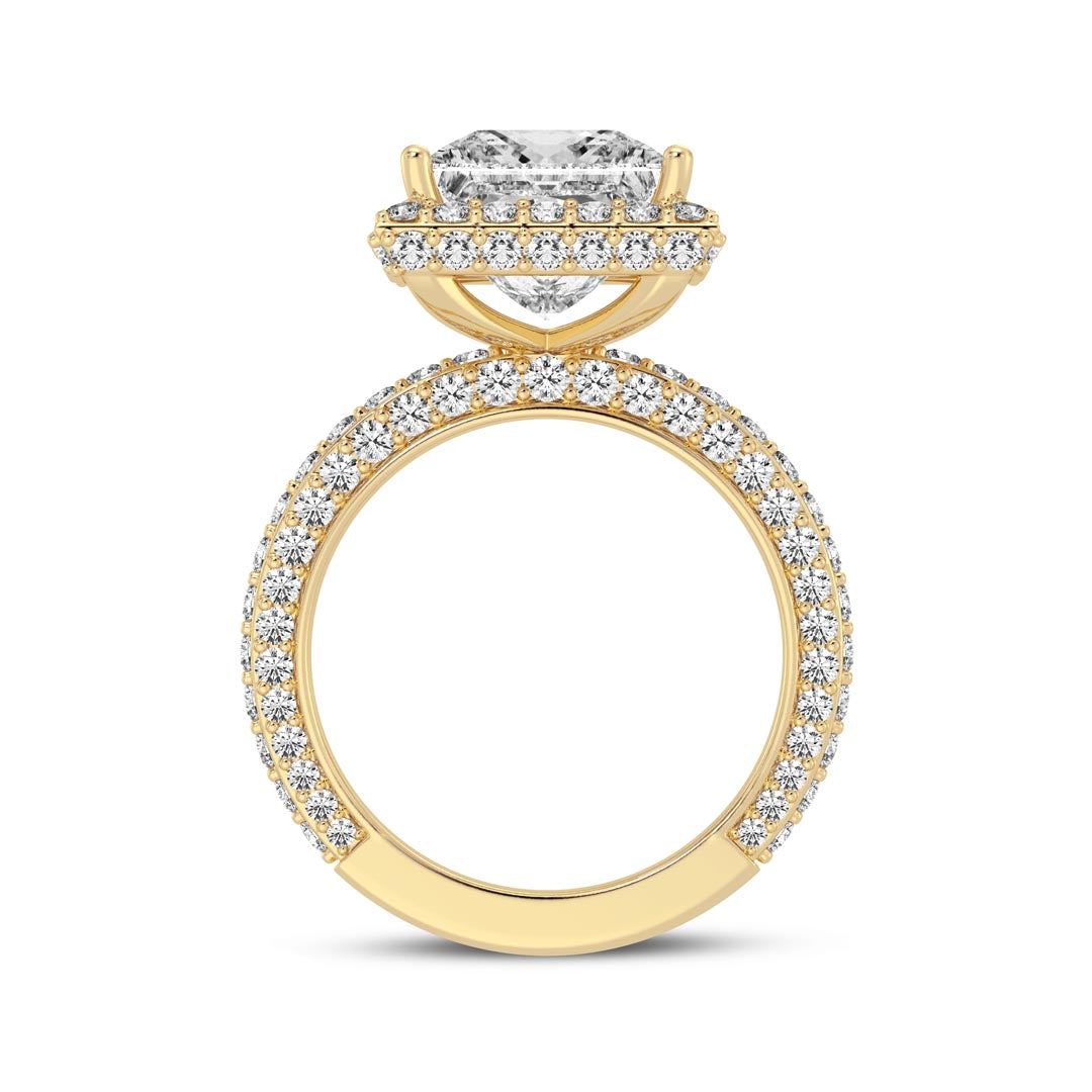 5ct Princess Halo Engagement Ring