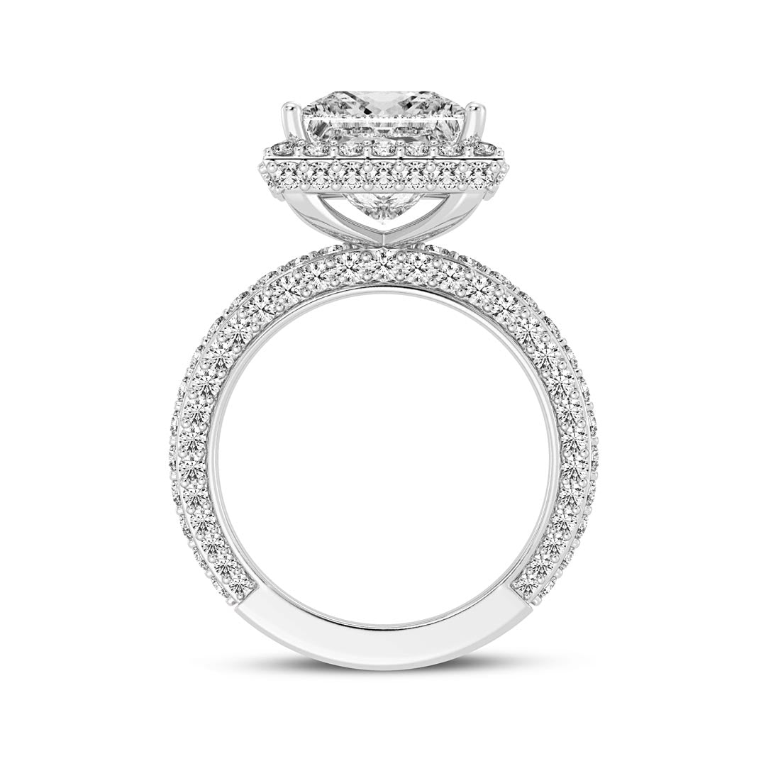 5ct Princess Halo Engagement Ring