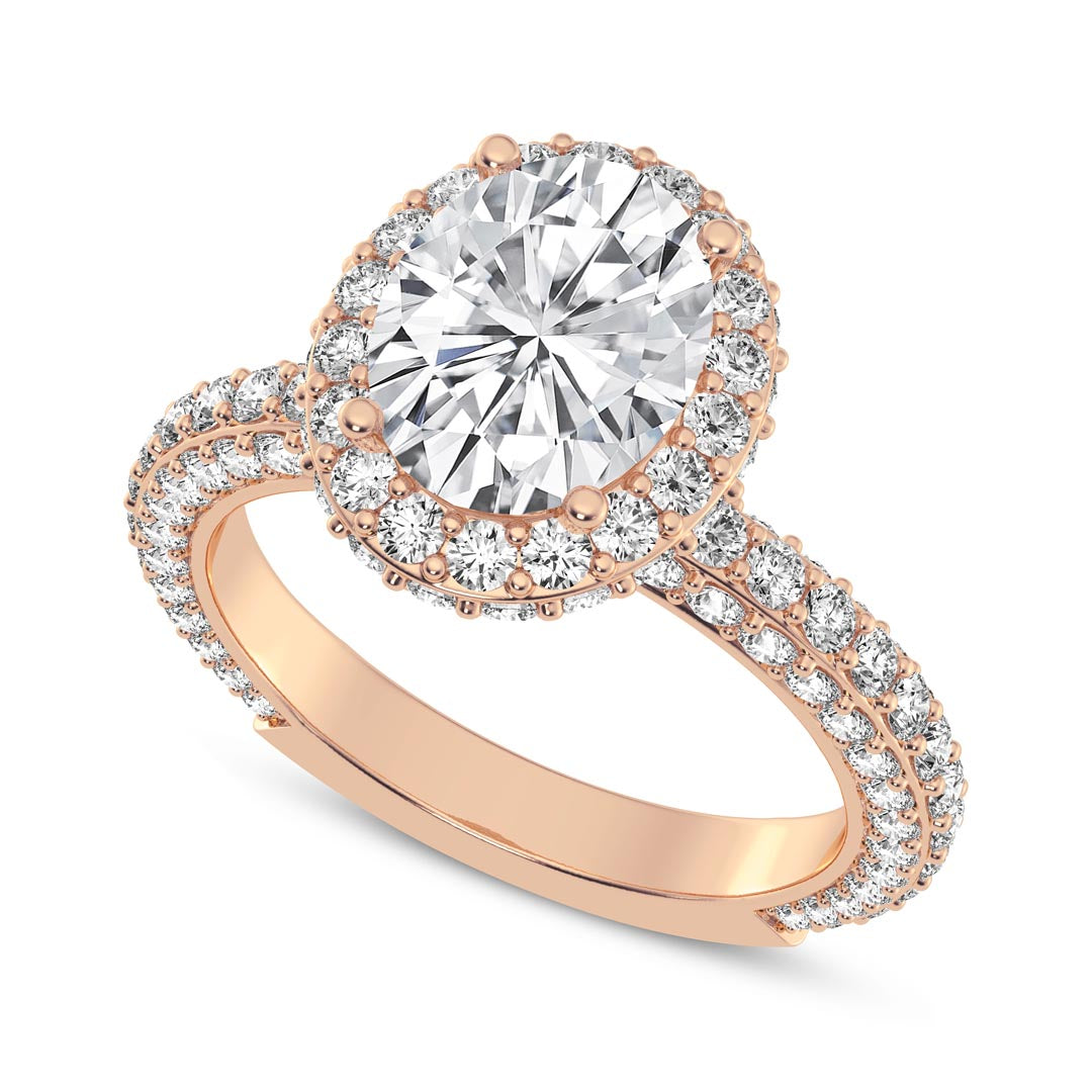 2ct Oval Halo Engagement Ring