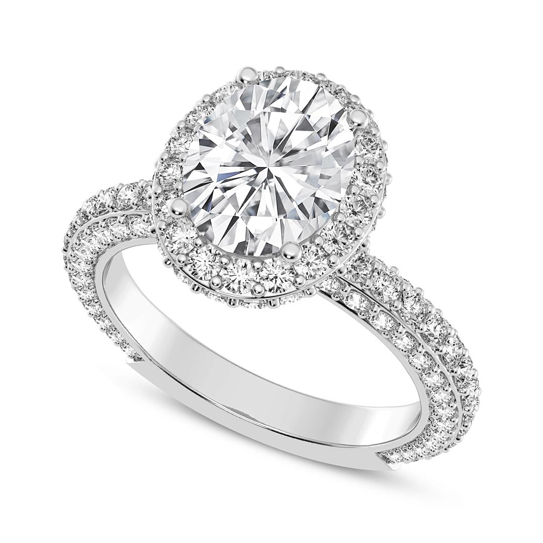 2ct Oval Halo Engagement Ring