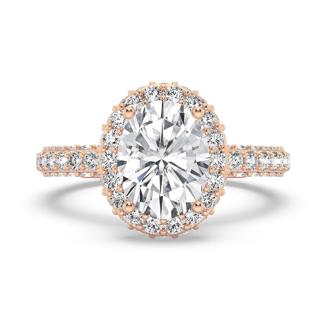 2ct Oval Halo Engagement Ring