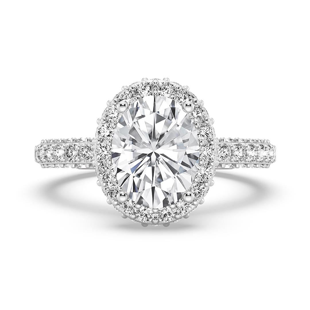 2ct Oval Halo Engagement Ring