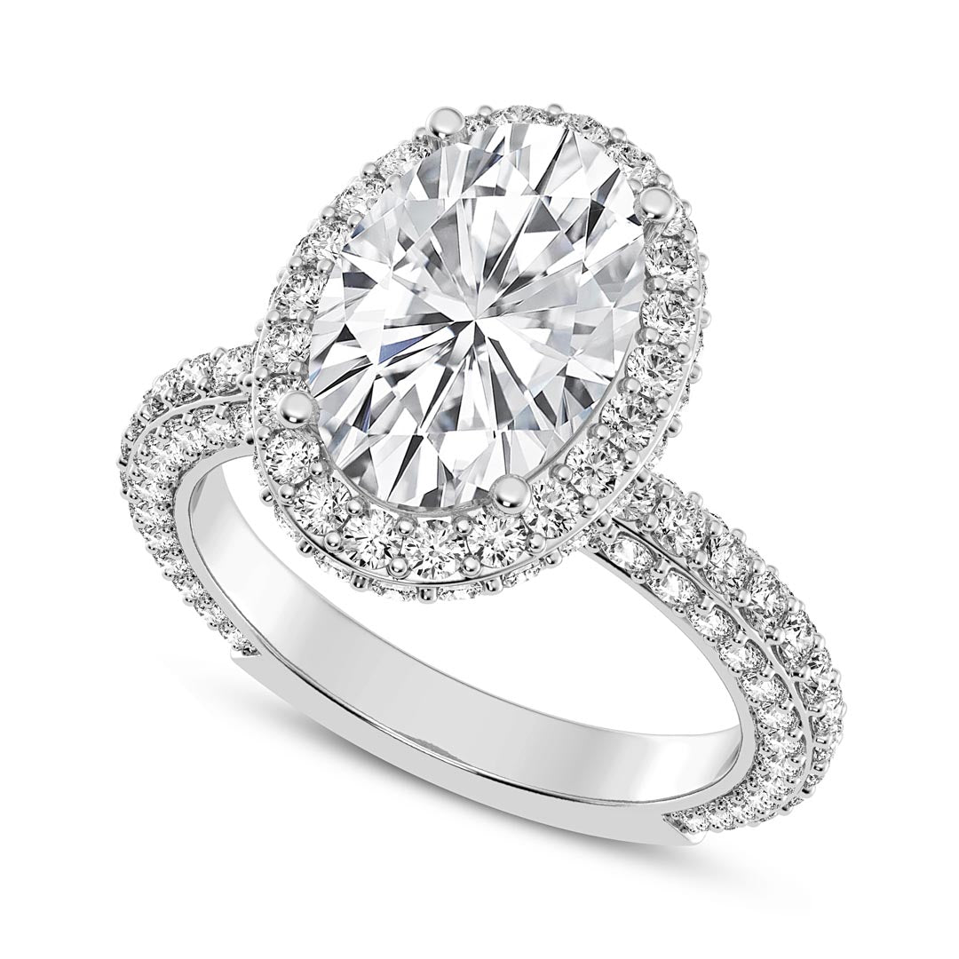 3ct Oval Halo Engagement Ring