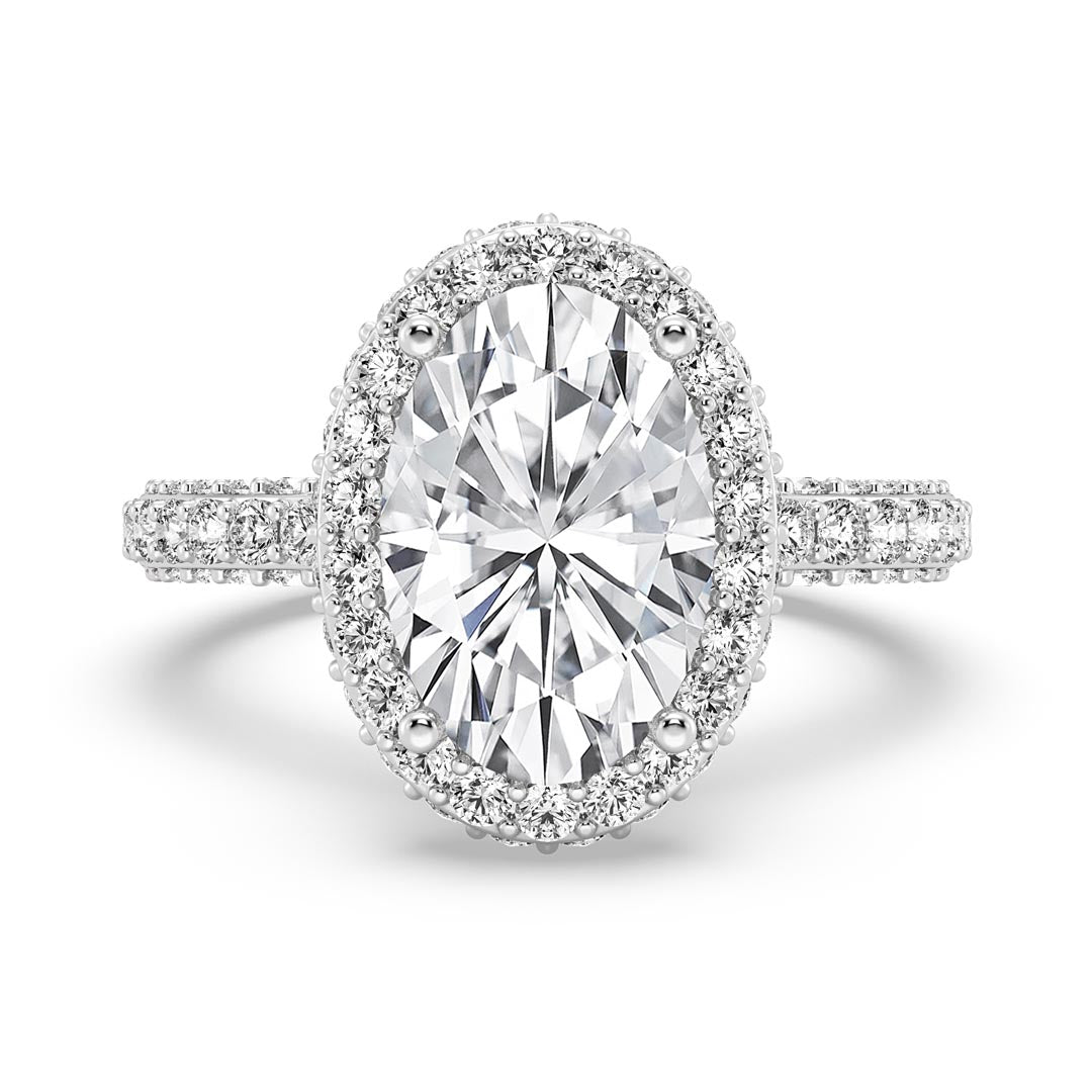 3ct Oval Halo Engagement Ring