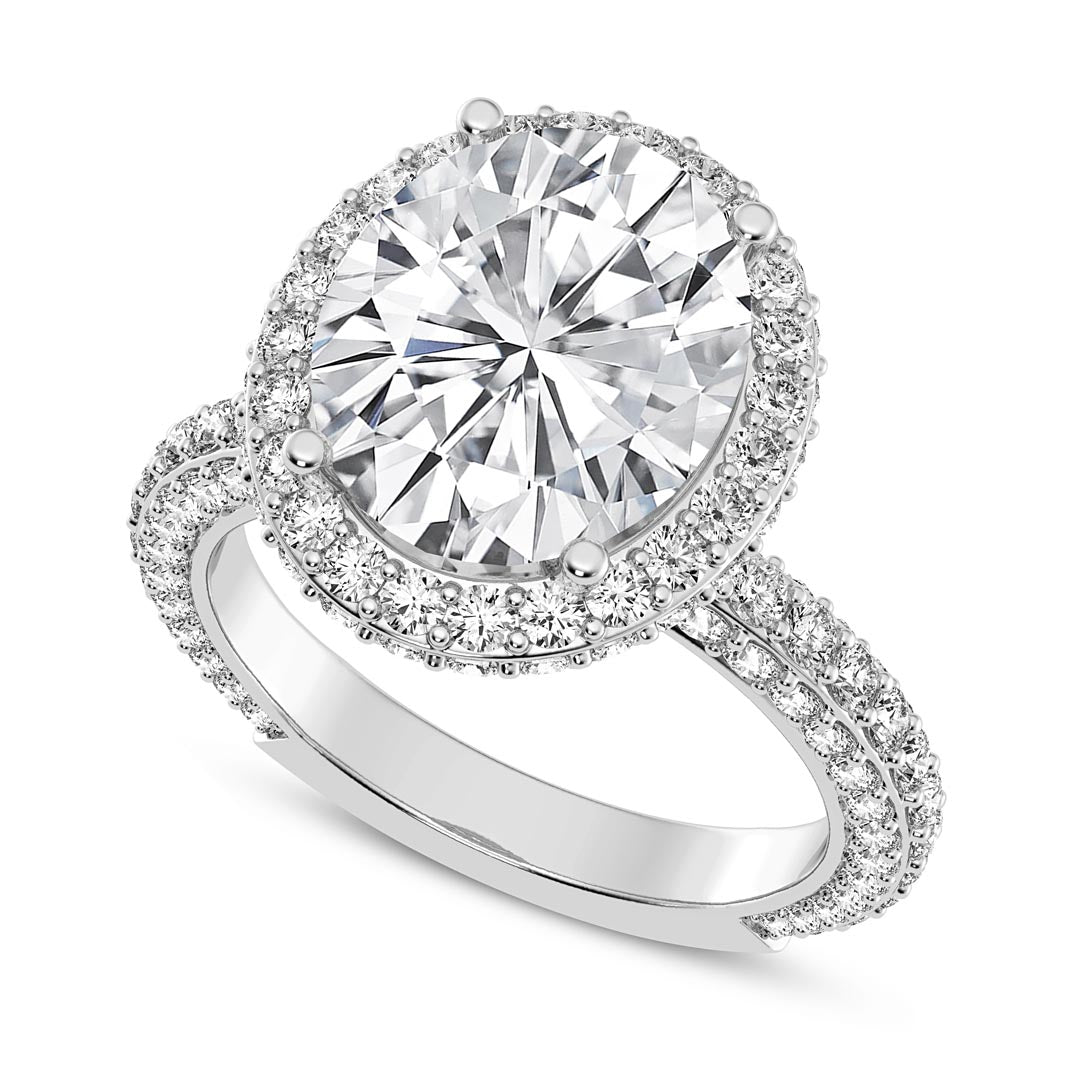 5ct Oval Halo Engagement Ring