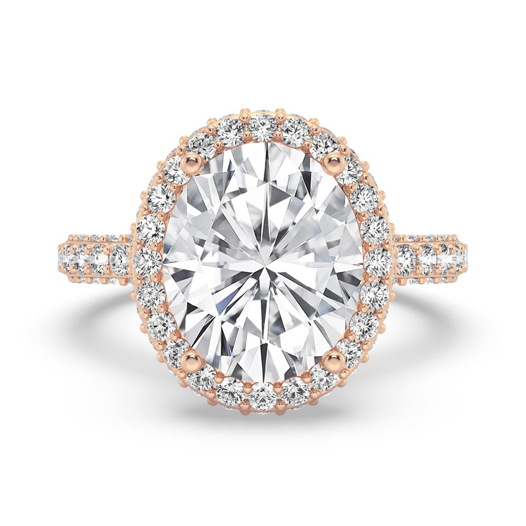 5ct Oval Halo Engagement Ring