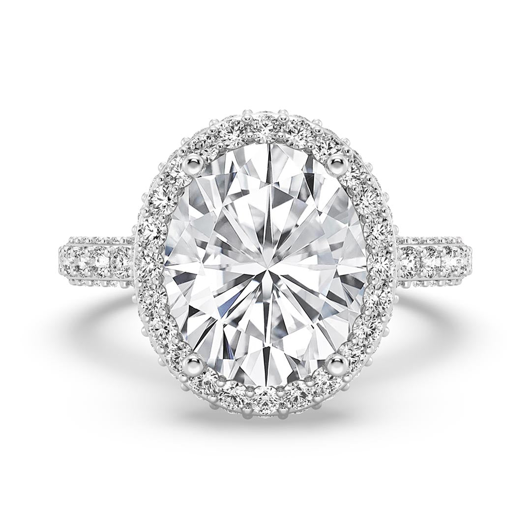 5ct Oval Halo Engagement Ring