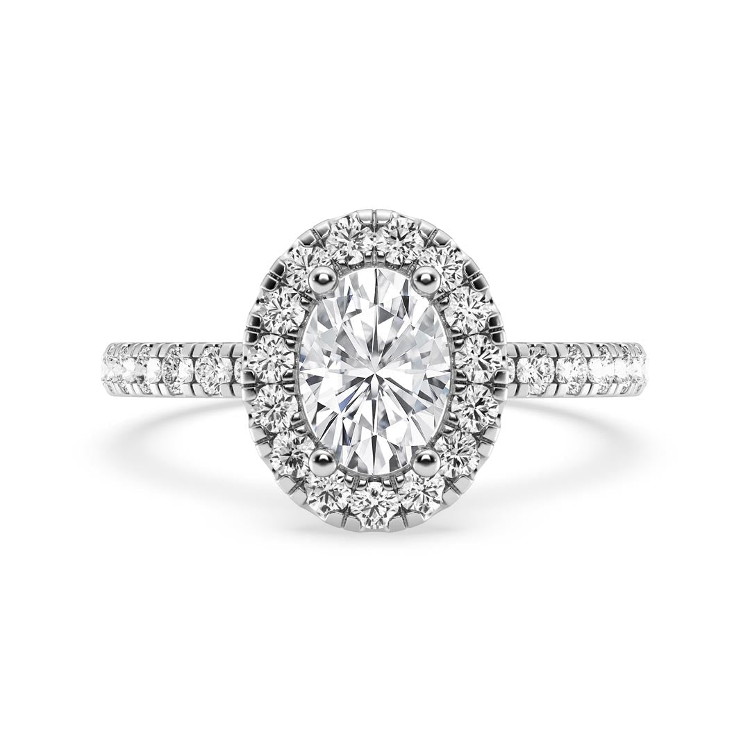 0.50ct Oval with Halo Engagement Ring