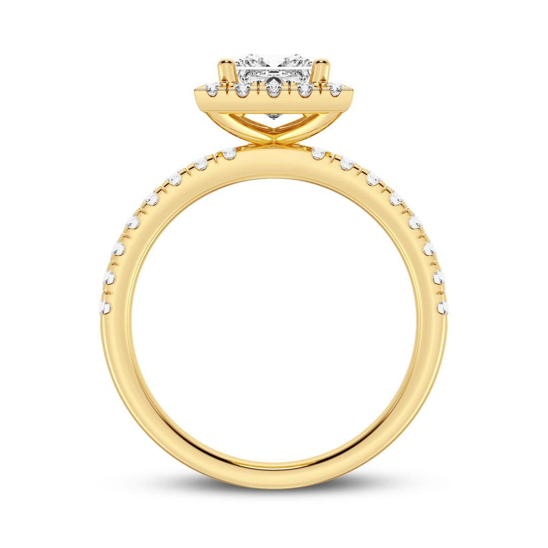 0.50ct Princess with Halo Engagement Ring