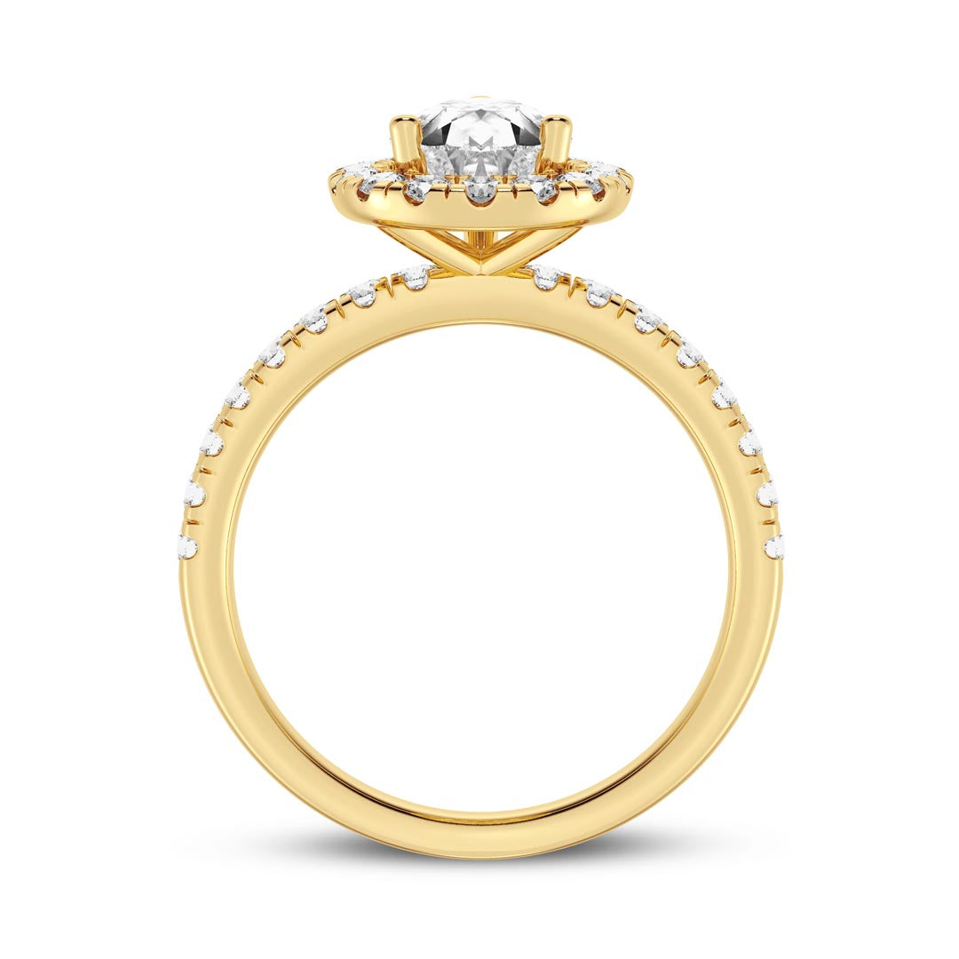 0.50ct Pear with Halo Engagement Ring