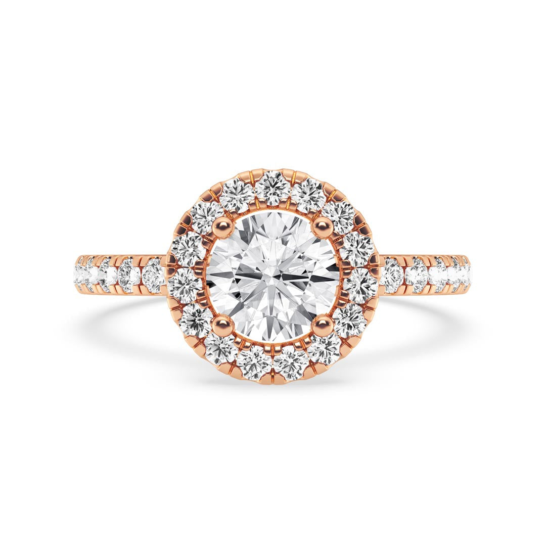 0.50ct Round with Halo Engagement Ring