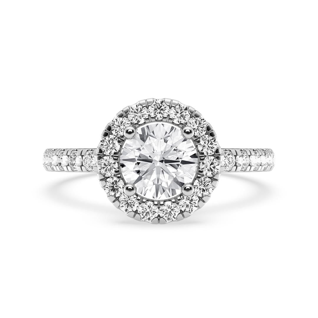 0.50ct Round with Halo Engagement Ring