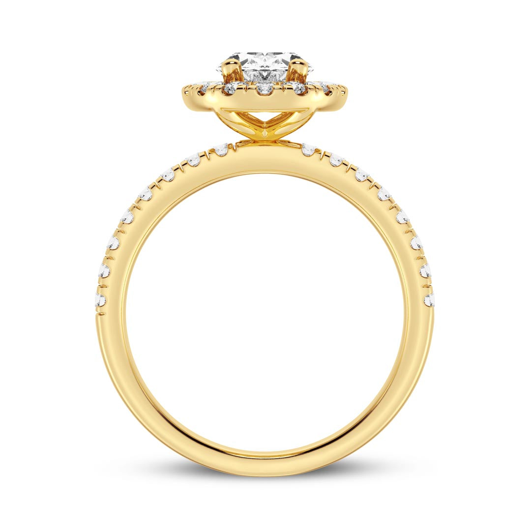 1ct Oval with Halo Engagement Ring