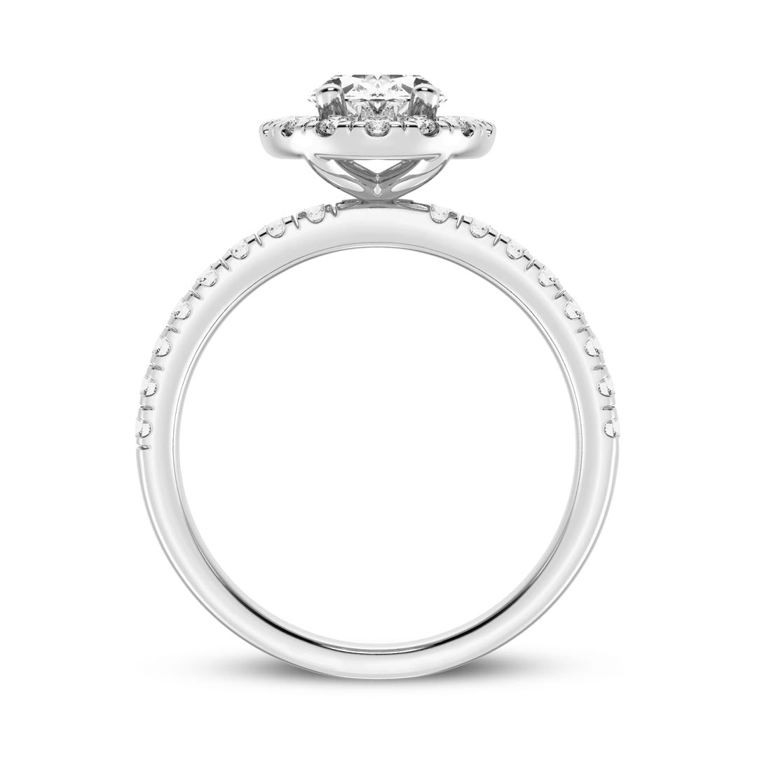 1ct Oval with Halo Engagement Ring