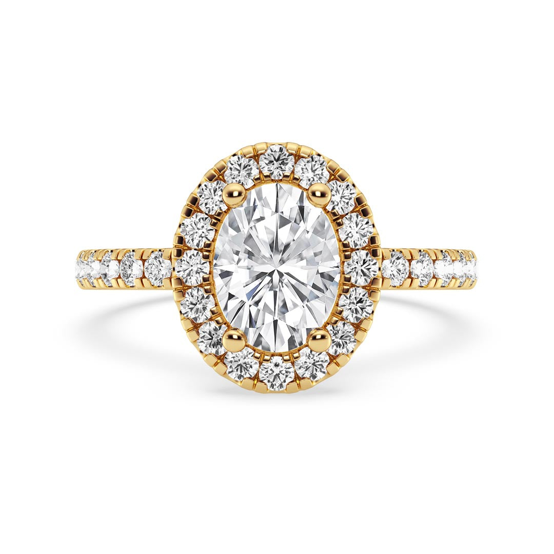 1ct Oval with Halo Engagement Ring