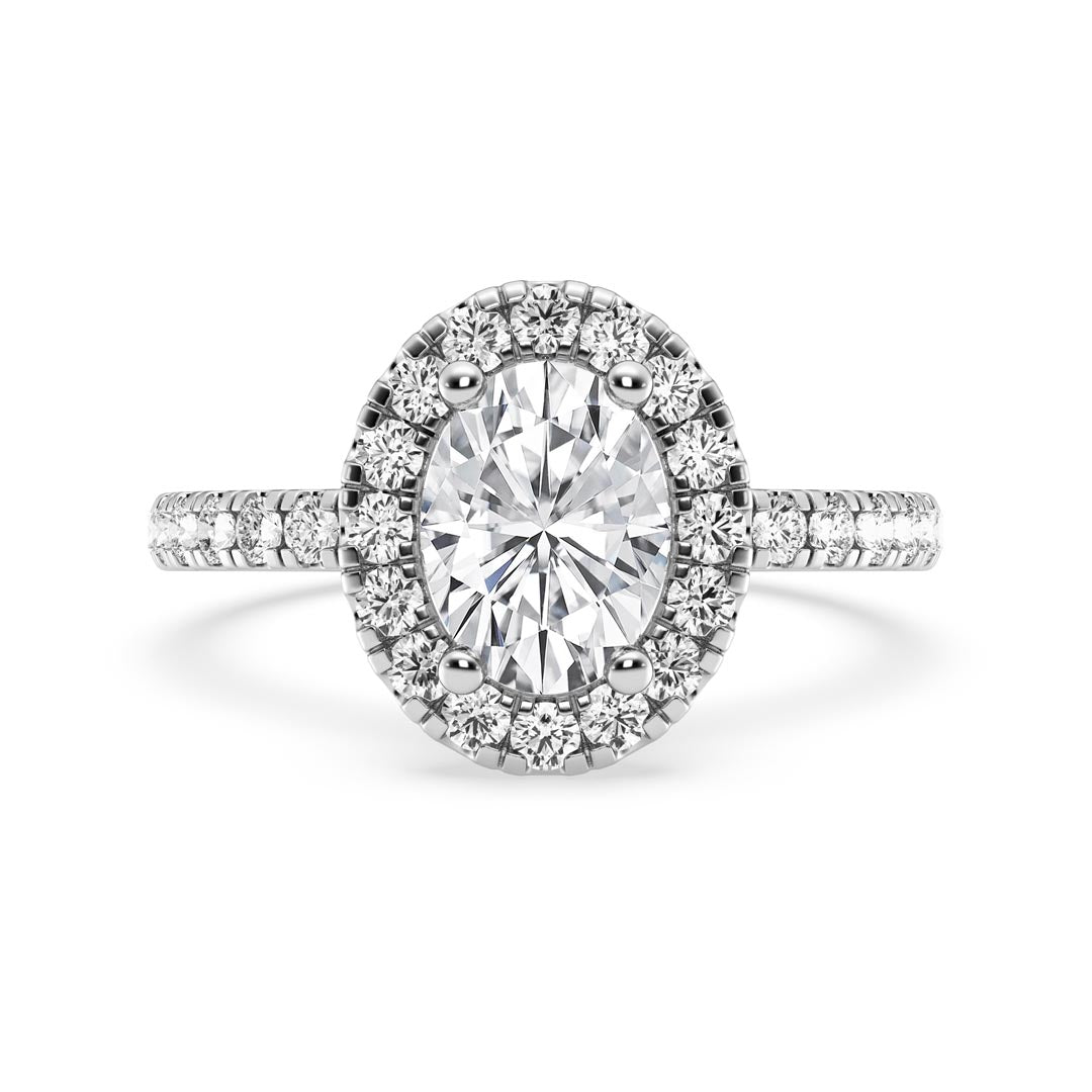 1ct Oval with Halo Engagement Ring