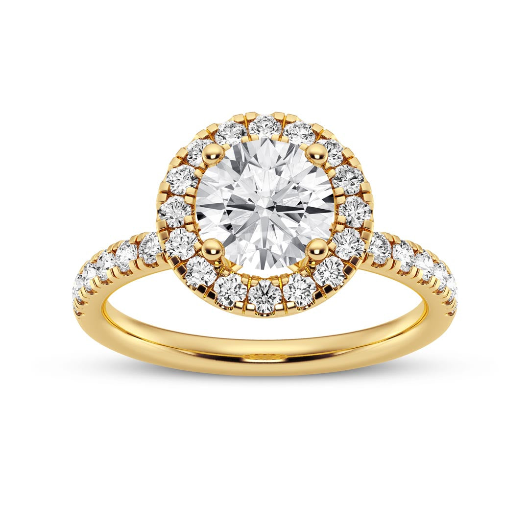 1ct Round with Halo Engagement Ring