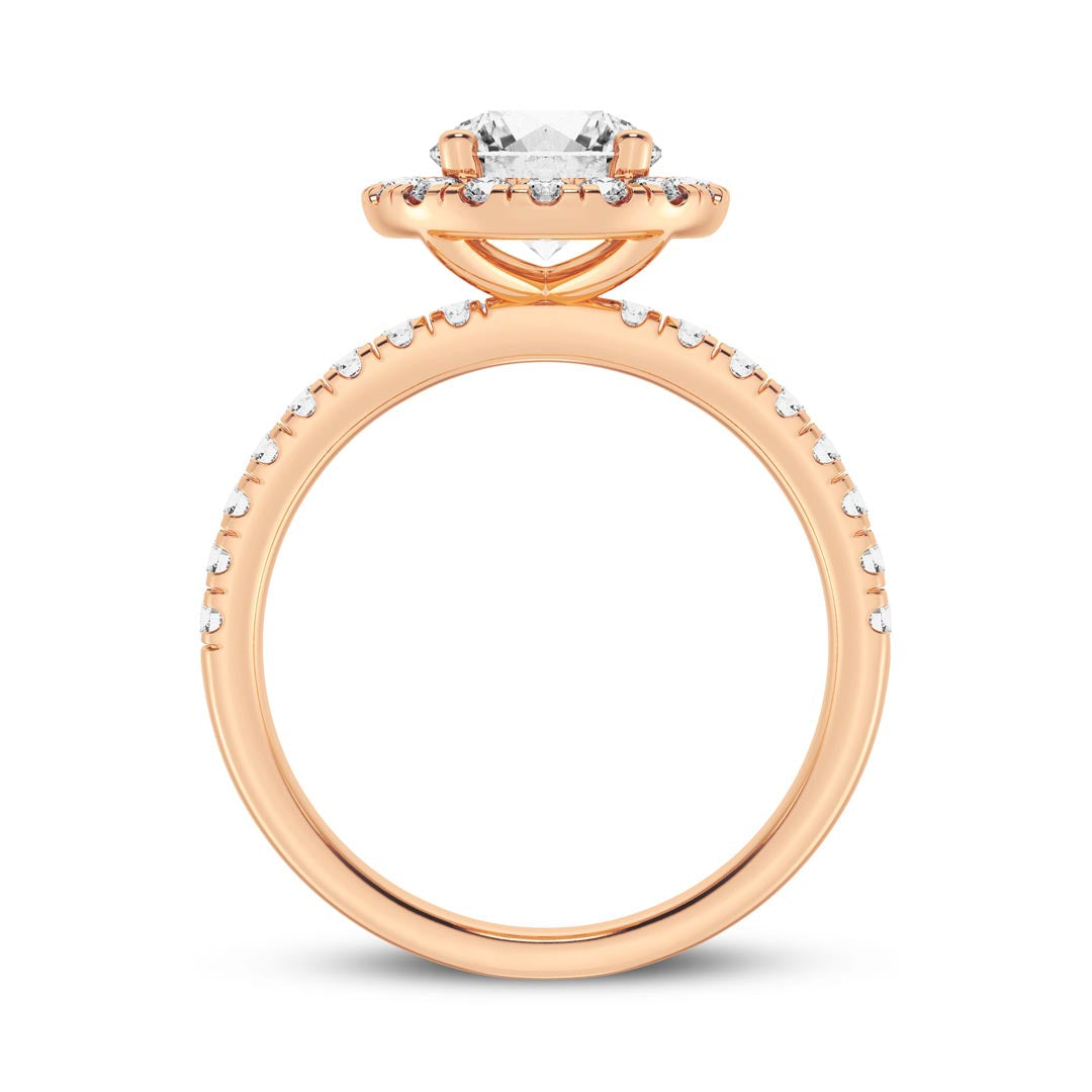 1ct Round with Halo Engagement Ring