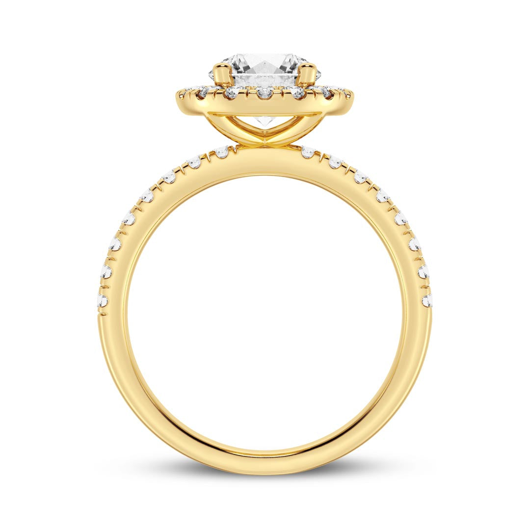 1ct Round with Halo Engagement Ring