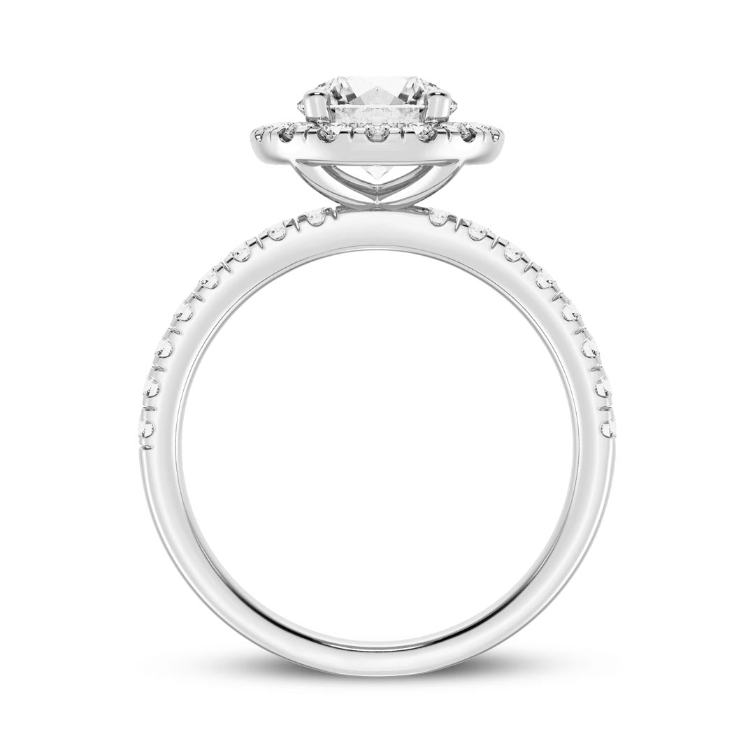 1ct Round with Halo Engagement Ring