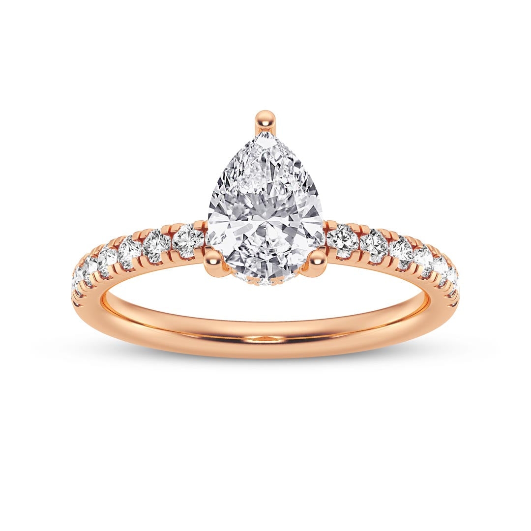 1ct Pear with 3-prong Engagement Ring