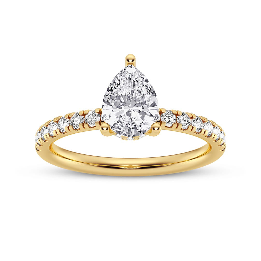 1ct Pear with 3-prong Engagement Ring