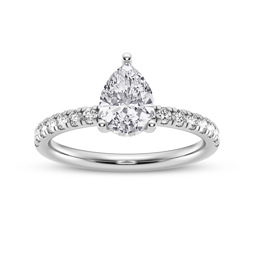 1ct Pear with 3-prong Engagement Ring