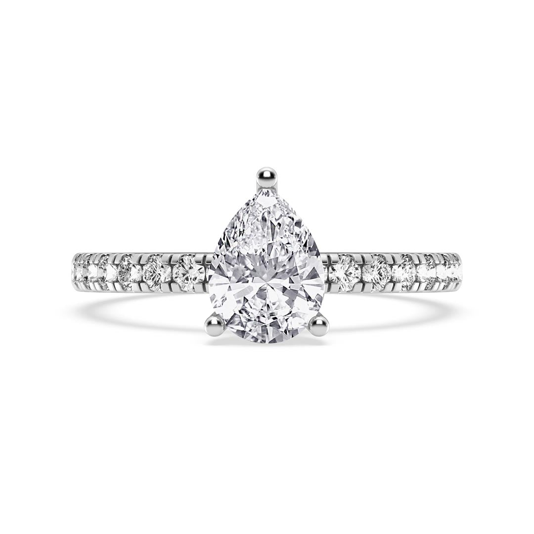 1ct Pear with 3-prong Engagement Ring