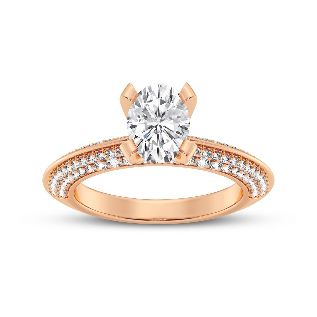 1ct Oval with double sided band Engagement Ring