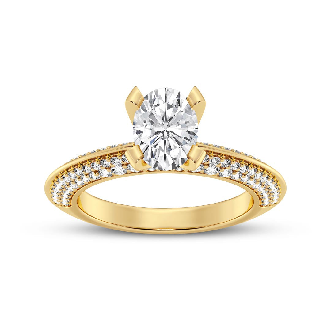 1ct Oval with double sided band Engagement Ring