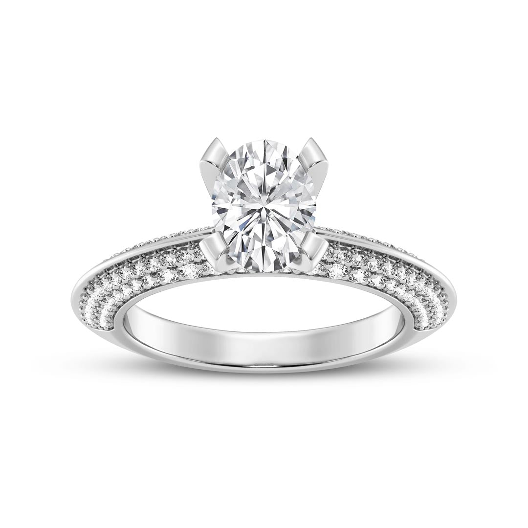 1ct Oval with double sided band Engagement Ring