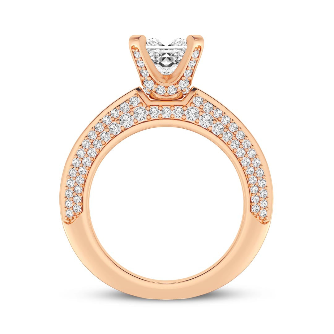 1ct Princess with double sided band Engagement Ring