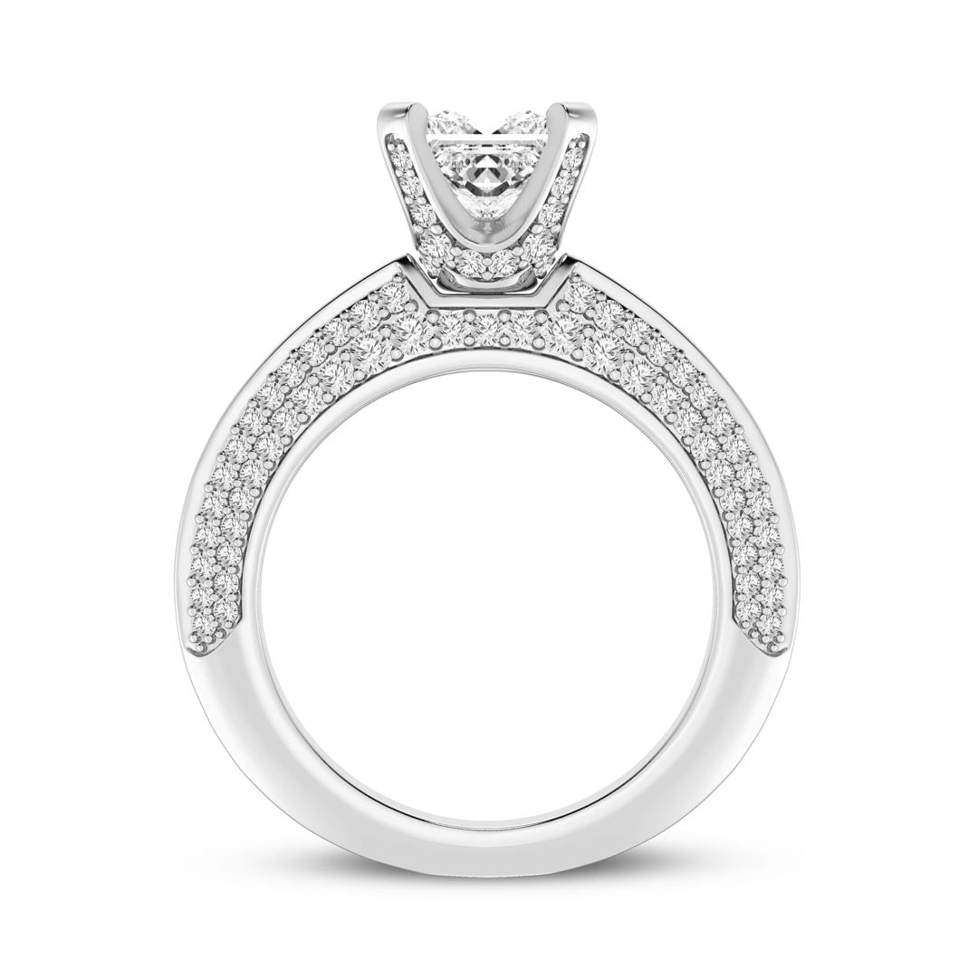 1ct Princess with double sided band Engagement Ring