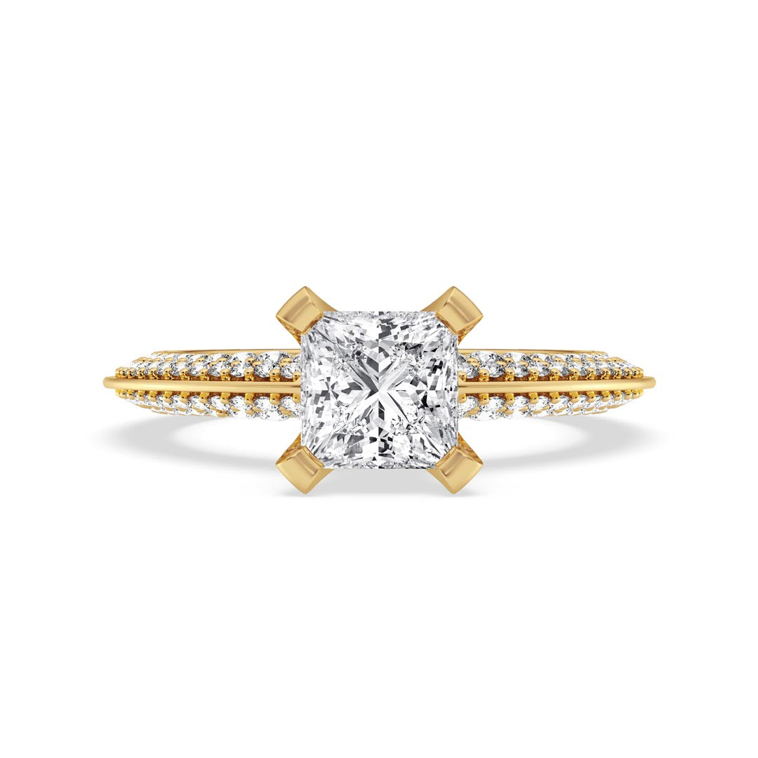 1ct Princess with double sided band Engagement Ring