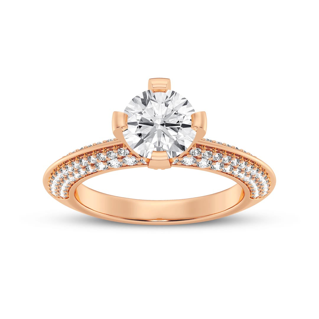 1ct Round with double sided band Engagement Ring