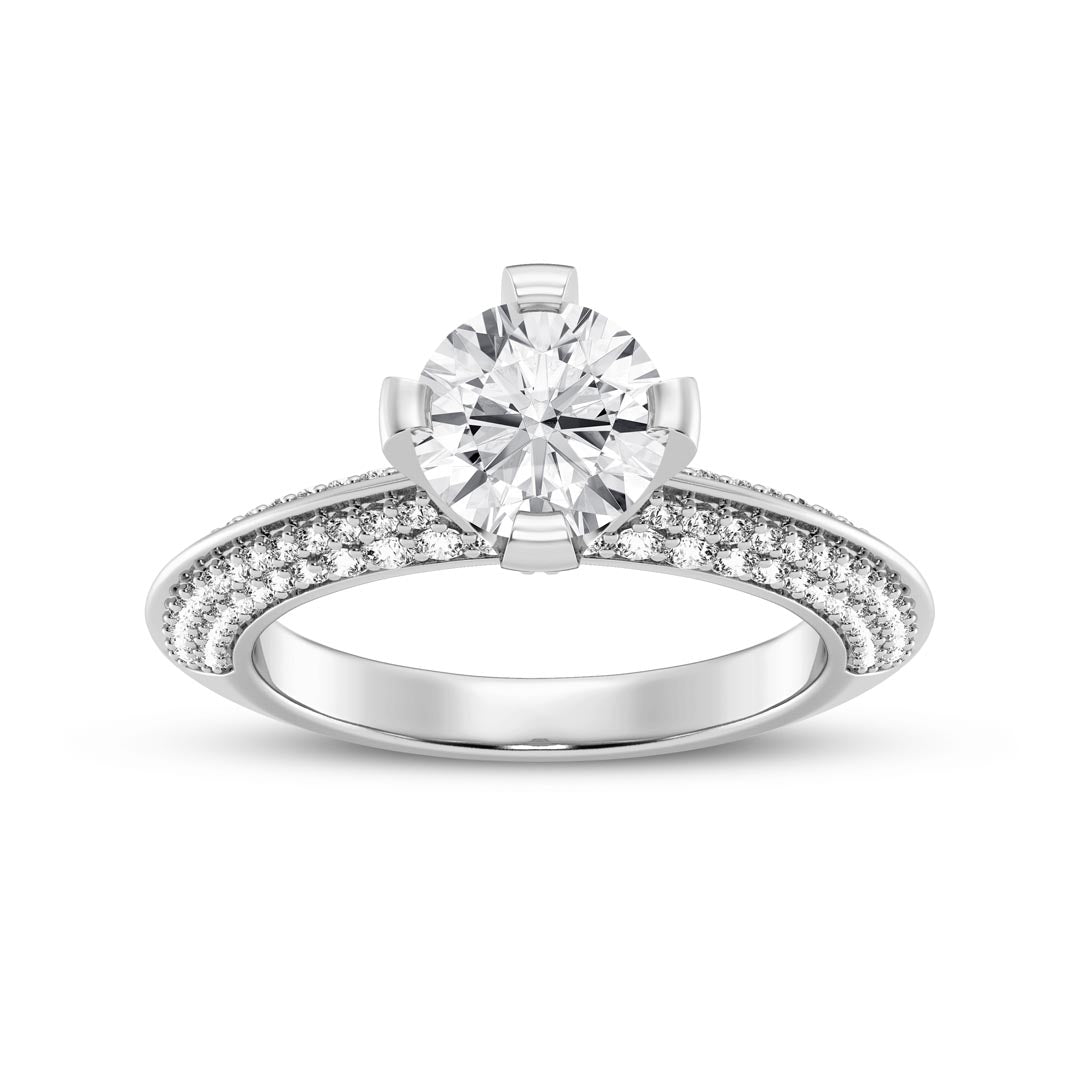 1ct Round with double sided band Engagement Ring