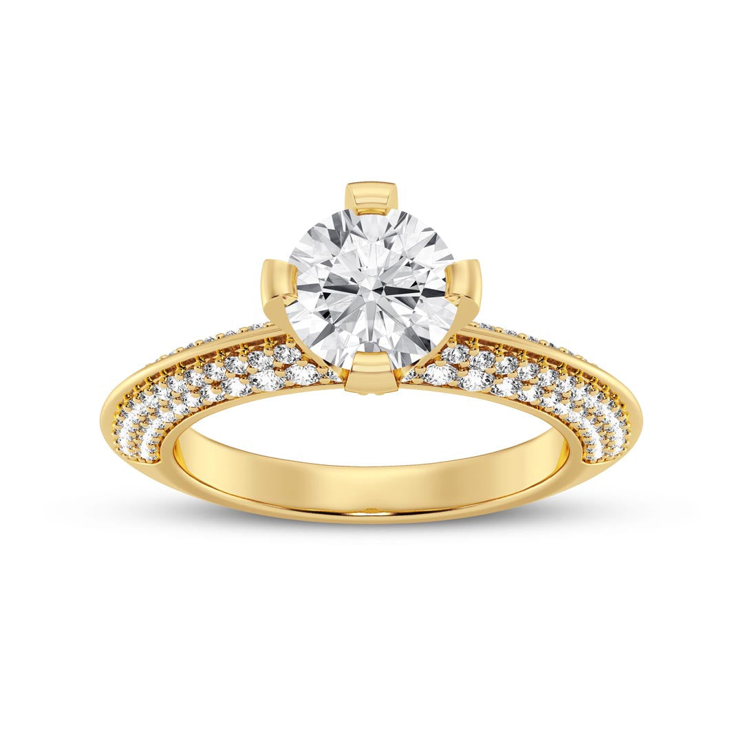 1ct Round with double sided band Engagement Ring