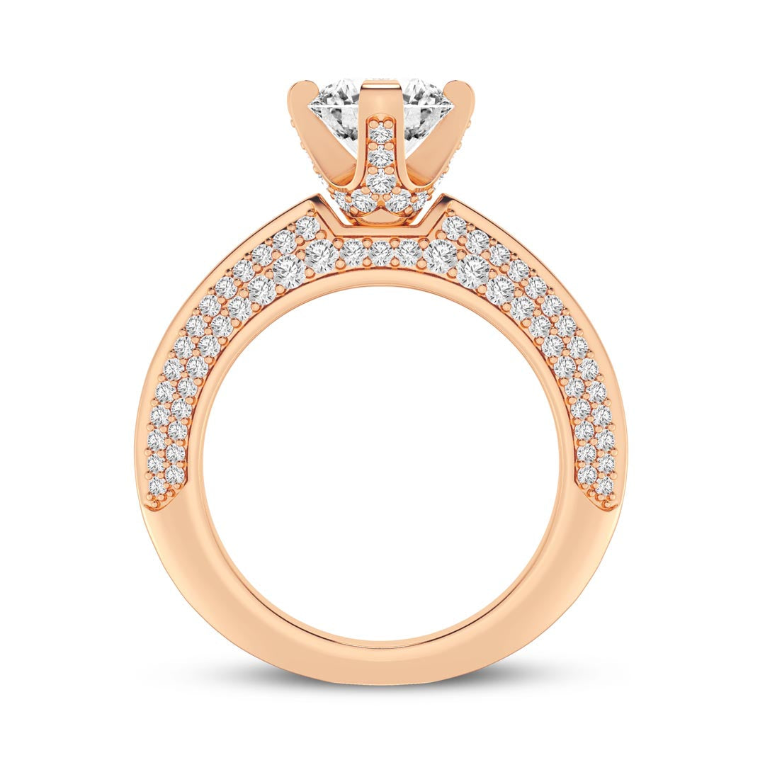 1ct Round with double sided band Engagement Ring