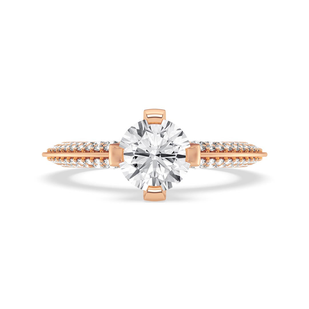 1ct Round with double sided band Engagement Ring