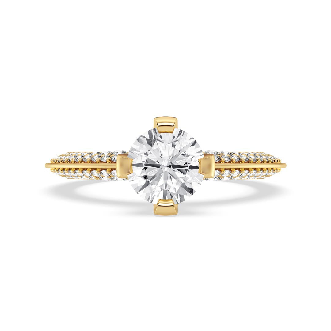 1ct Round with double sided band Engagement Ring