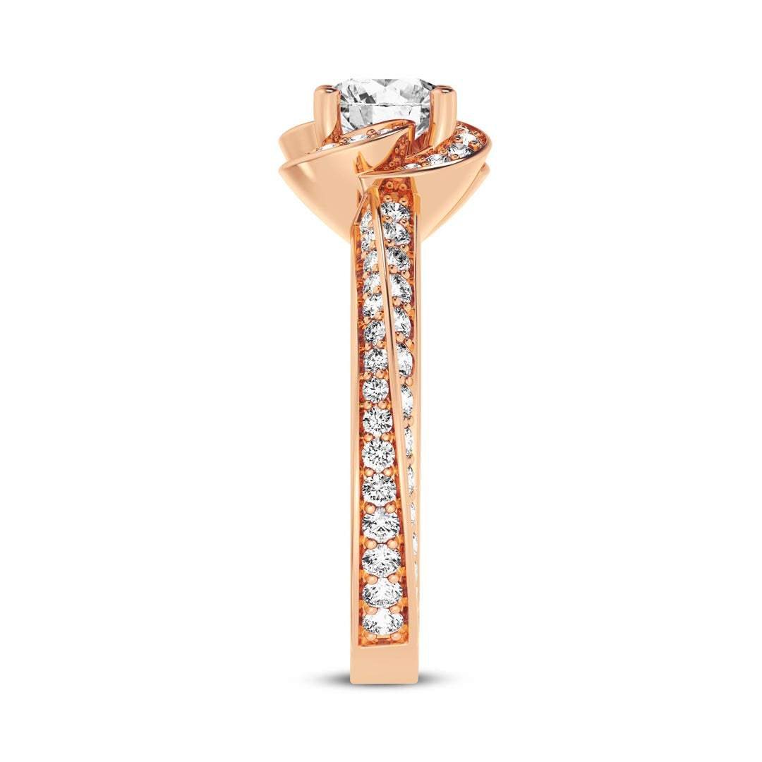 1ct Round  Twisted Shank And Head Engagement Ring