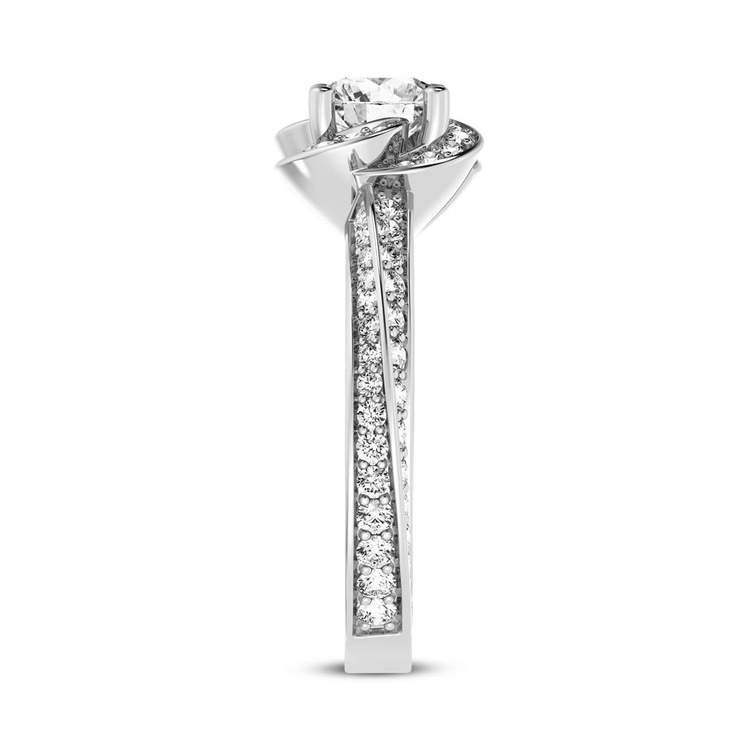 1ct Round  Twisted Shank And Head Engagement Ring