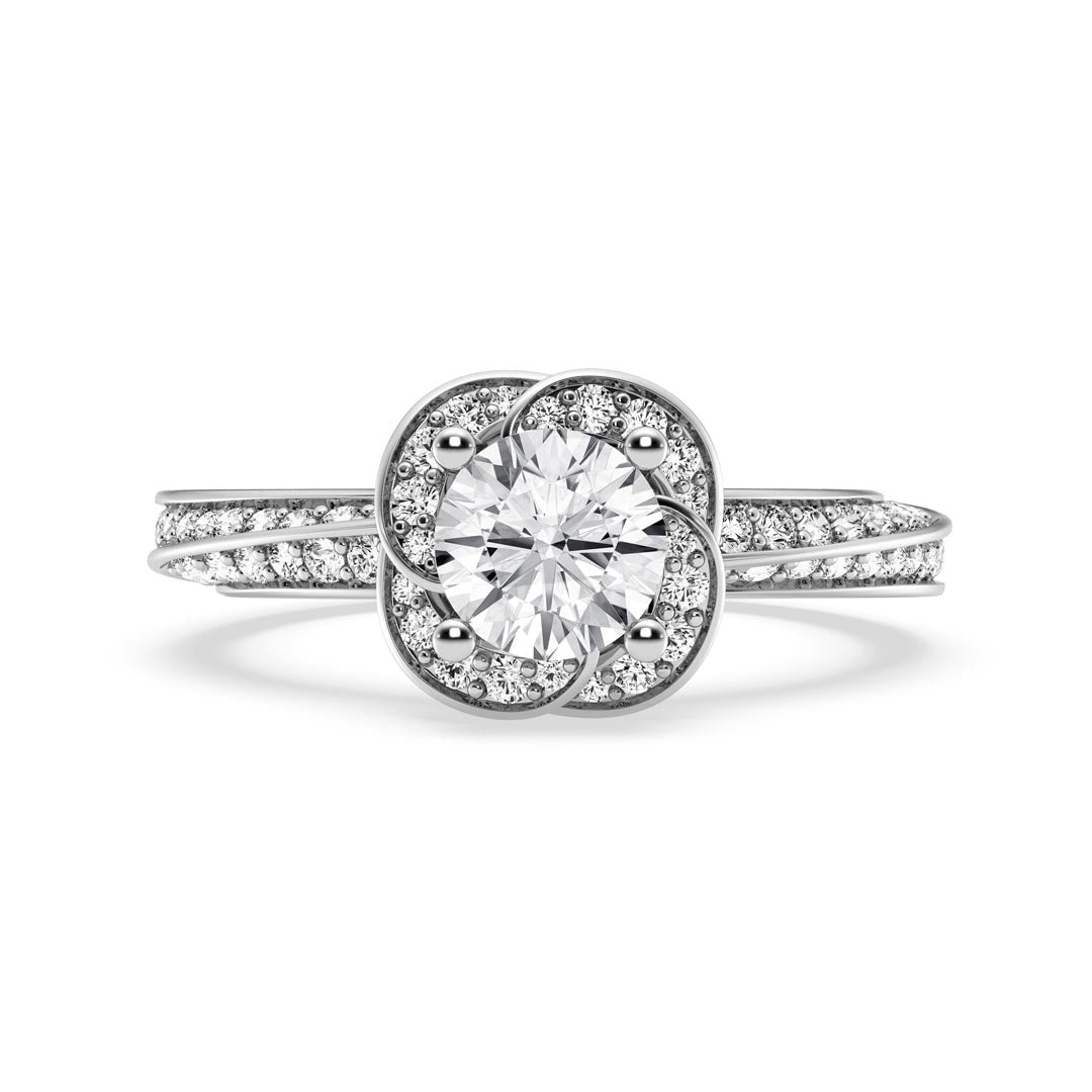 1ct Round  Twisted Shank And Head Engagement Ring