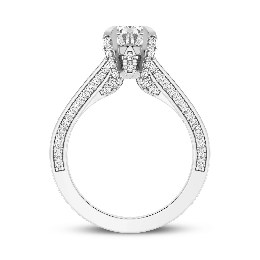 1ct Pear with Pave Shank Engagement Ring