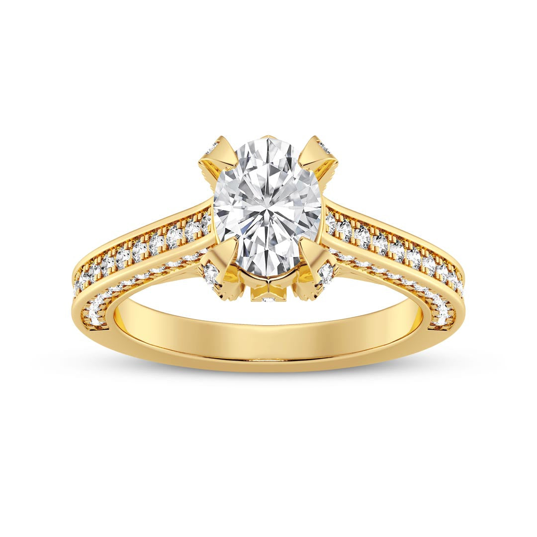 1ct Oval with Pave Shank Engagement Ring