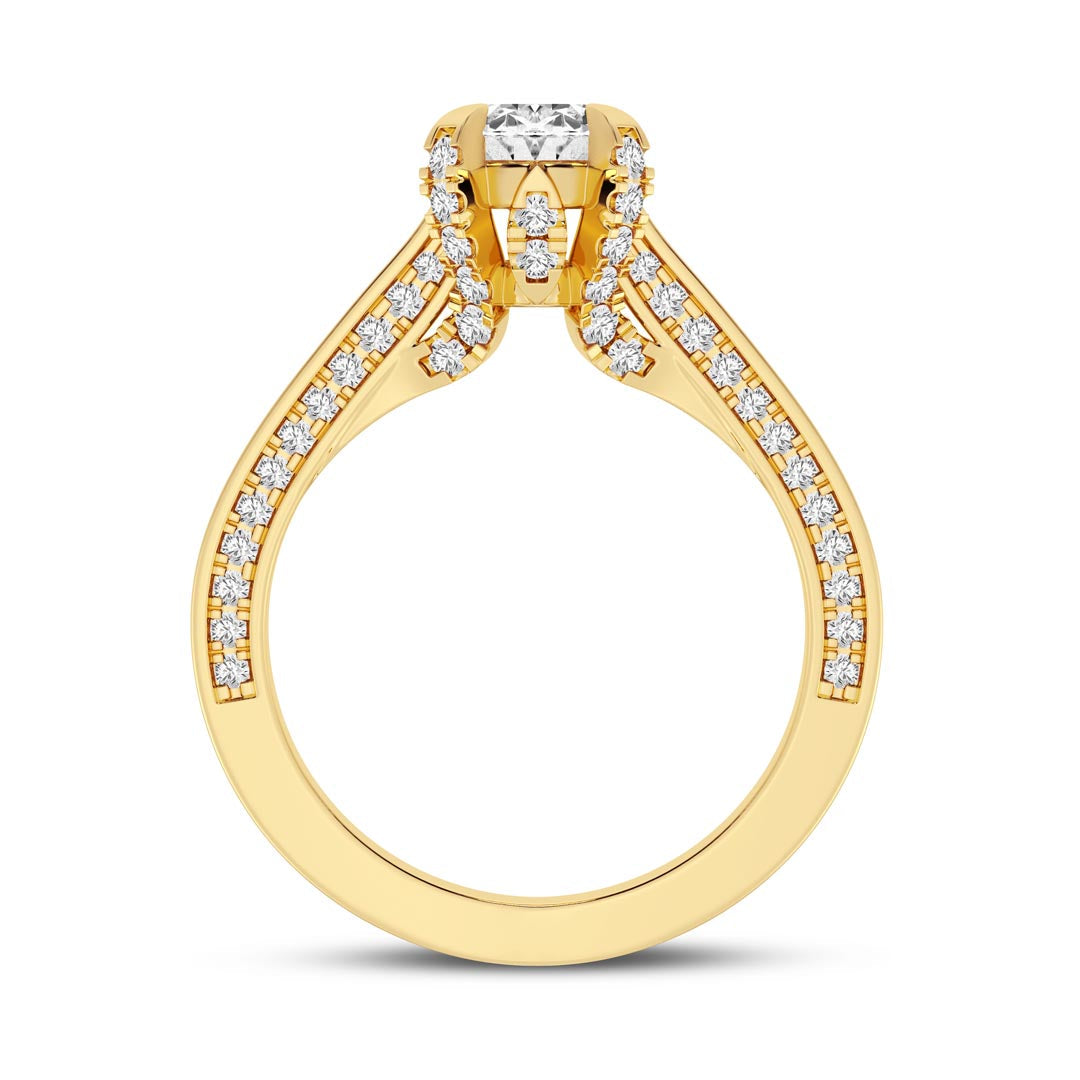 1ct Oval with Pave Shank Engagement Ring