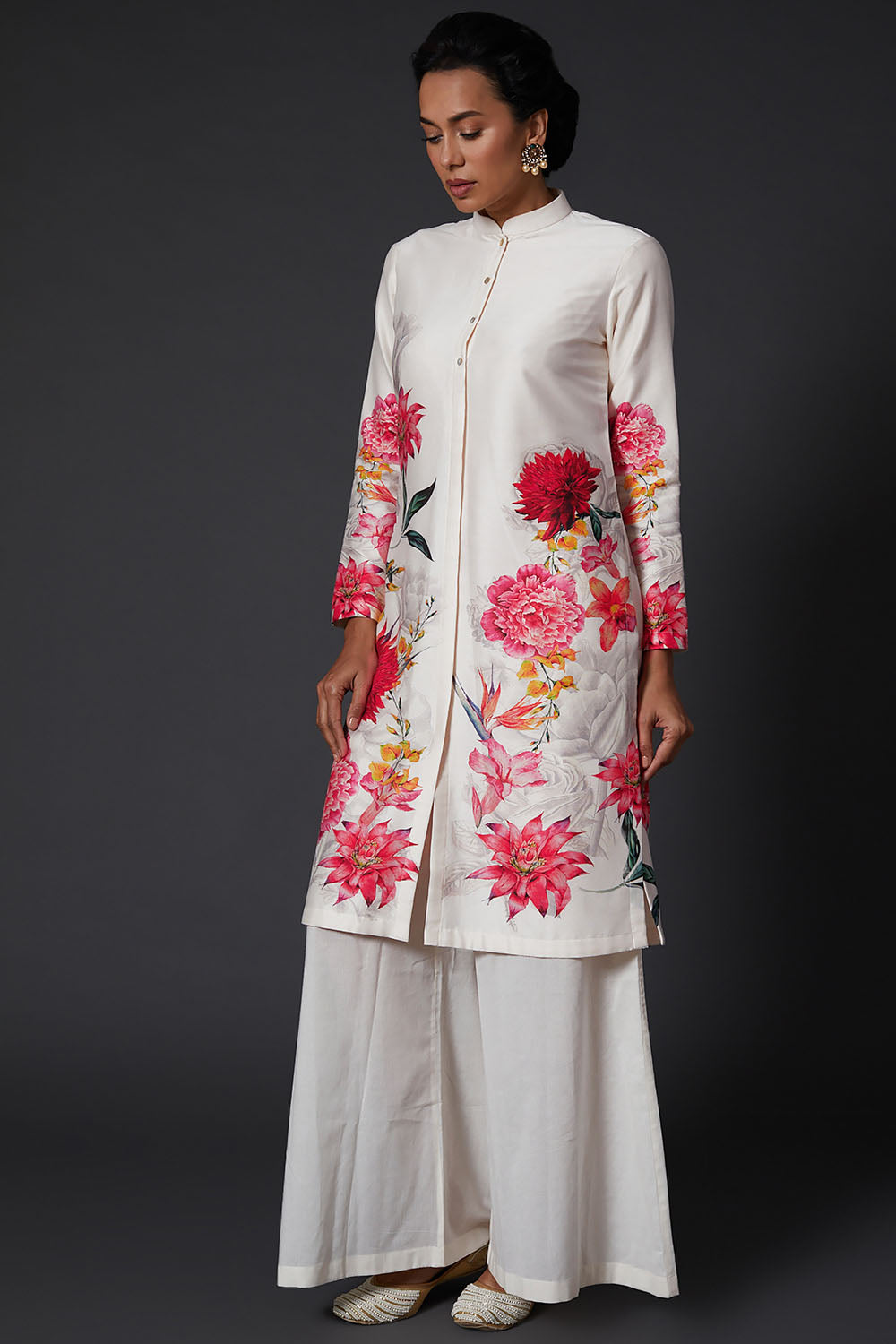 Ivory Printed Kurta Set - Auraya Fashion - Rohit Bal - #tag1# - #tag2# - #tag3# - #tag3#